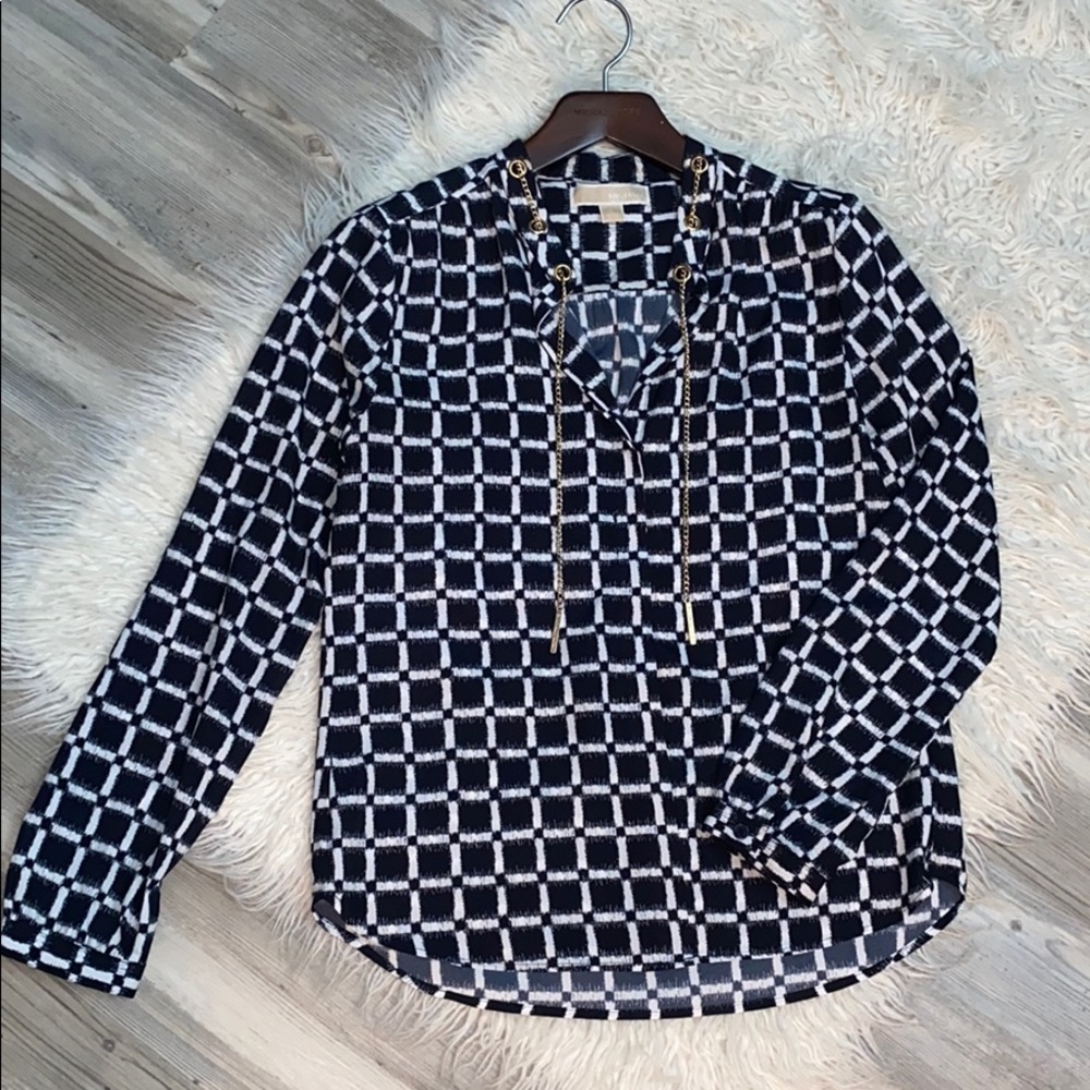 MICHAEL KORS Gold Chain Detail Blouse